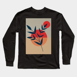 Abstract Minimal Plant Leaves Graphic Art Print Long Sleeve T-Shirt